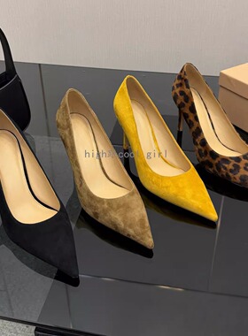 法式高级感豹纹尖头高跟鞋女26新款浅口细跟性感气质时尚百搭单鞋