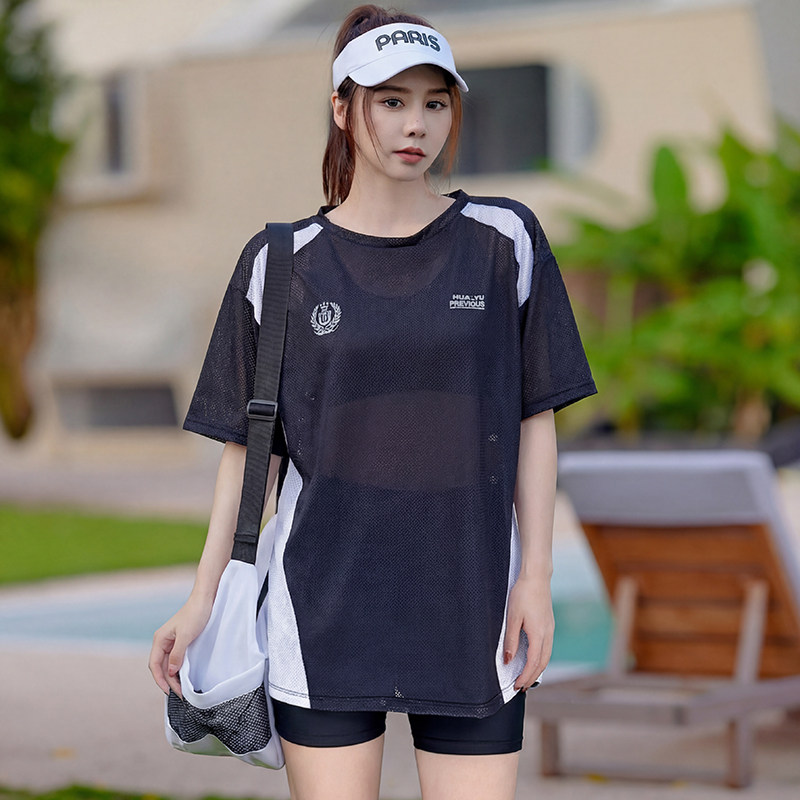 游泳衣女三件套分体胖mm200斤遮肉显瘦保守加肥加大学生温泉泳装