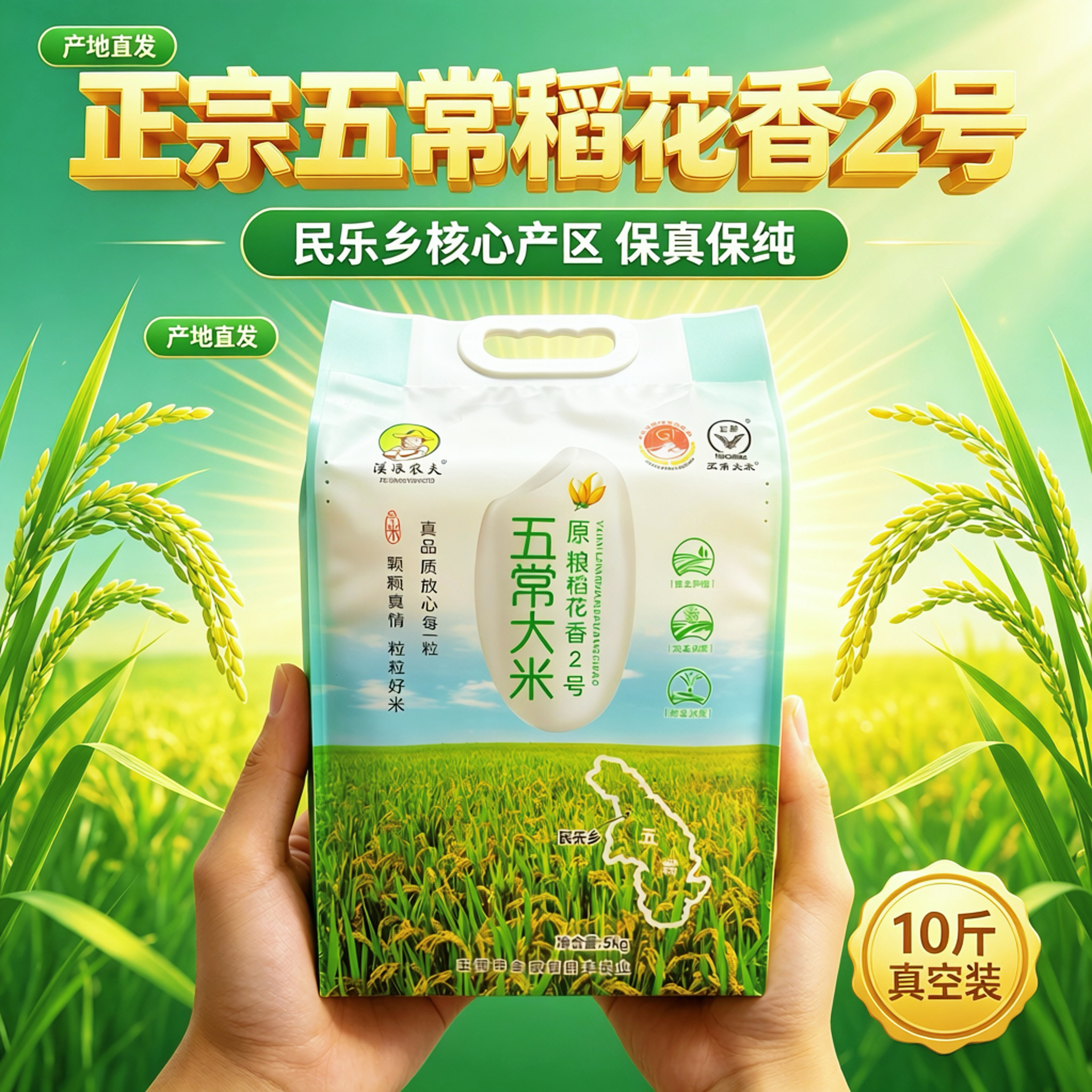 五常大米 保纯保真五常稻花香 民乐产区 包邮假一赔十