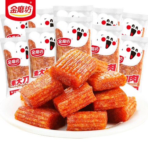 金磨坊大刀肉素肉辣条片怀旧网红休闲小吃零食豆干豆皮小包装