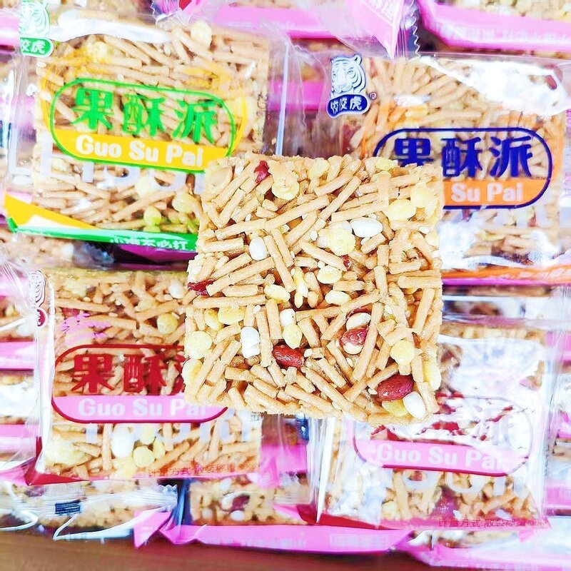 果酥派老式沙琪玛传统糕点膨化怀旧休闲零食小吃宿舍糕点充饥整箱