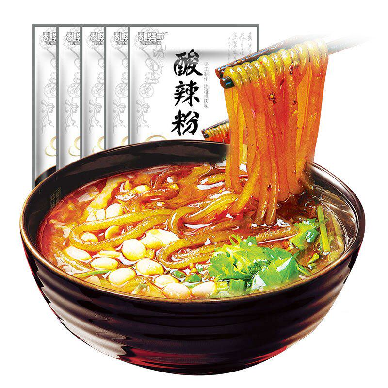 乱劈才酸辣粉248g*5袋四川重庆红薯酸辣粉粗粉条方便速食粉丝加辣