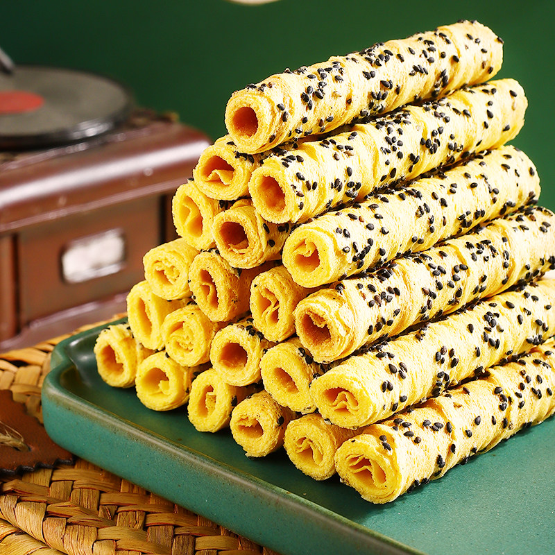 【老上海】黑芝麻蛋酥卷鸡蛋卷浓郁松脆饼干解馋散装零食一整箱