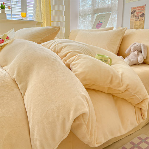 Milk Velvet Quilt Cover Single Piece Winter Thickened Coral