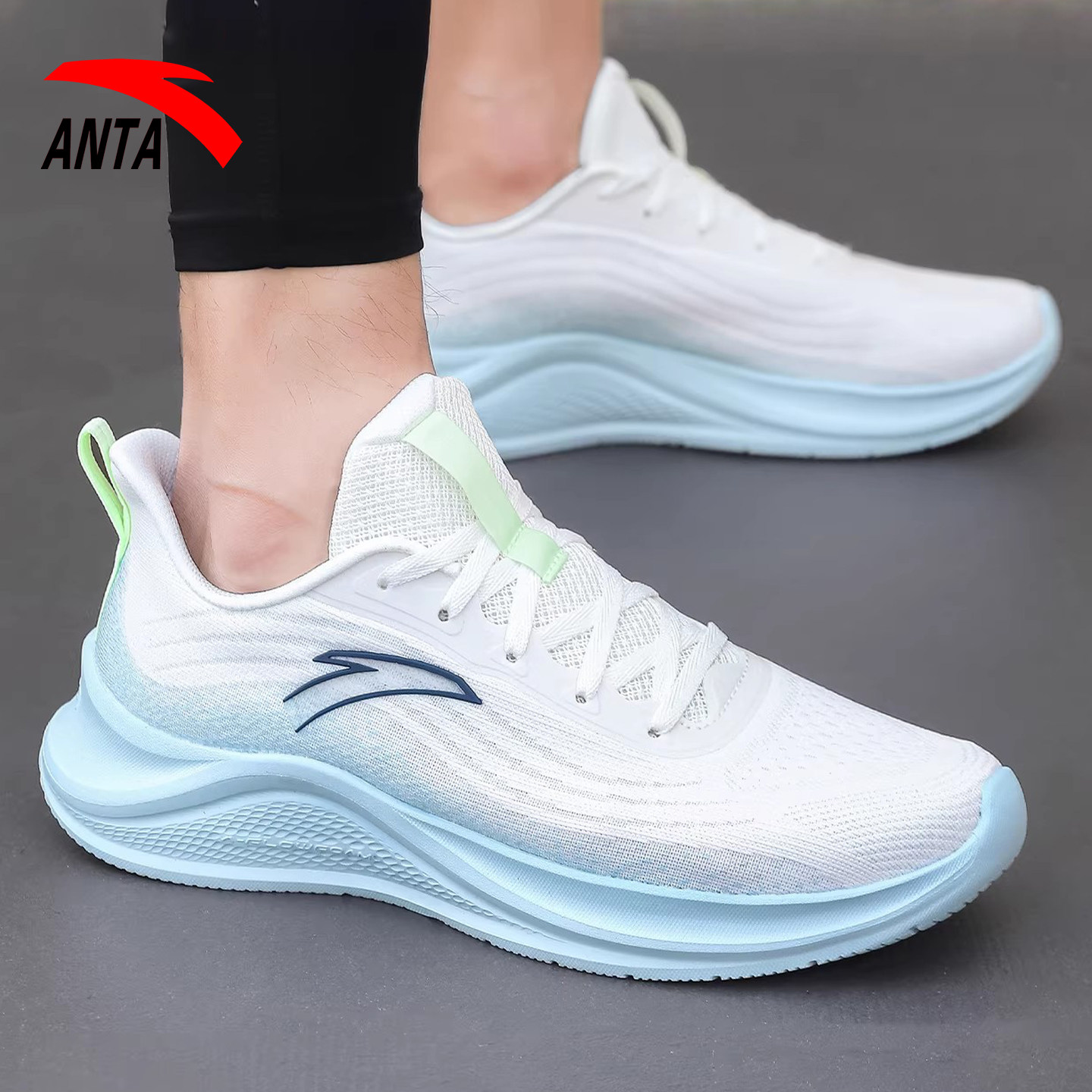 安踏男鞋飞织运动鞋2026新款夏季透气网面休闲鞋轻便减震跑步鞋男