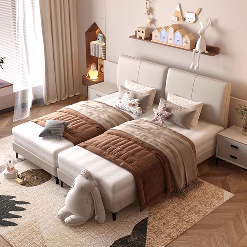 儿童床女孩实木单人床双胞胎床拼接1M小床男孩女孩双人床可分可合