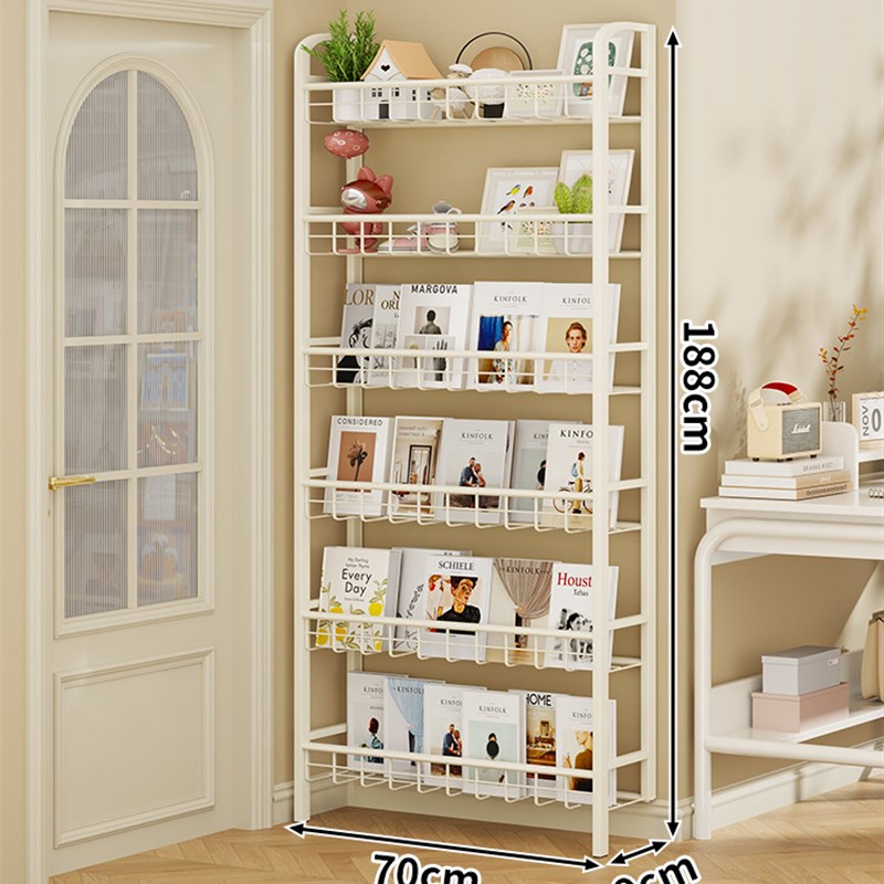 门后书架置物架壁挂式墙t上铁艺超薄书柜钢制极窄夹缝收纳柜免打