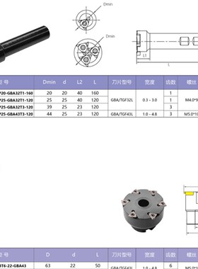 SMP05沟槽铣刀g杆三面刃刀盘 SMP05-016/020/025/032-XP25-TGF32T