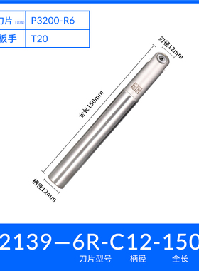 T2139球头刀杆精铣球刀杆半圆球刀片球形球型数控铣刀杆R5R6R8R10