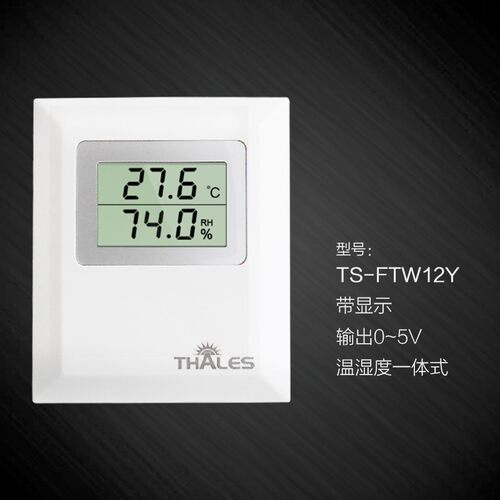 温湿度变送器 壁挂式温湿度传感器 4-20mA/0-10V/0-5V输出 带显示