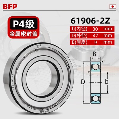 进口深沟球轴承大全61905 61906薄壁61907 61908 61909ZRS/P4速