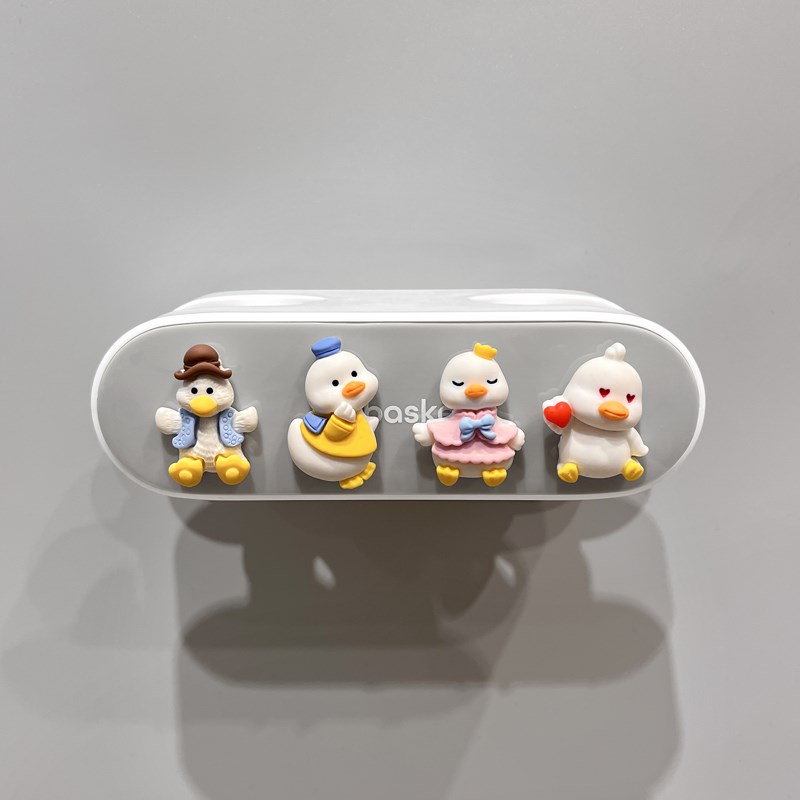 拖把夹固定卡扣家k用卡通卫生间免打孔壁挂式扫把簸箕挂钩收纳架