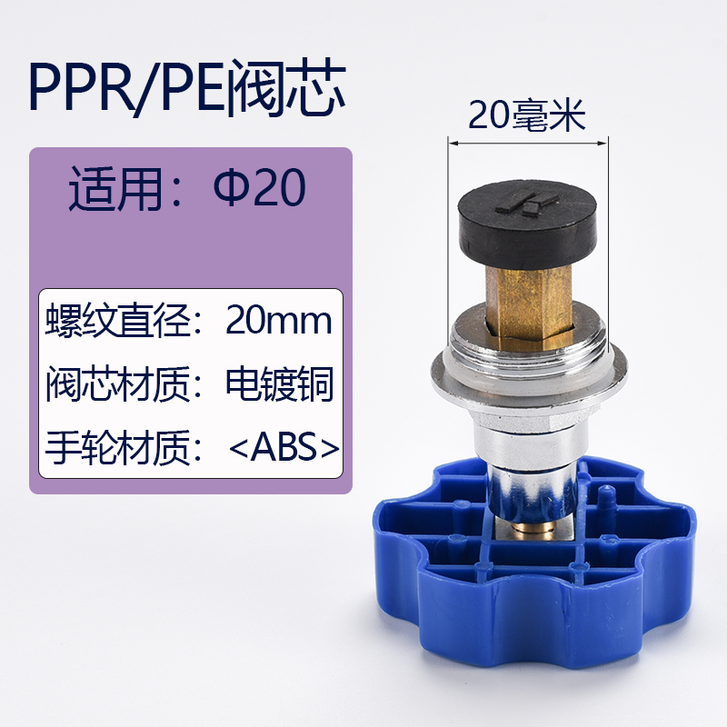 PE20截止阀芯32自来水管40开x关50闸阀63升降式75配件ppr25阀门芯