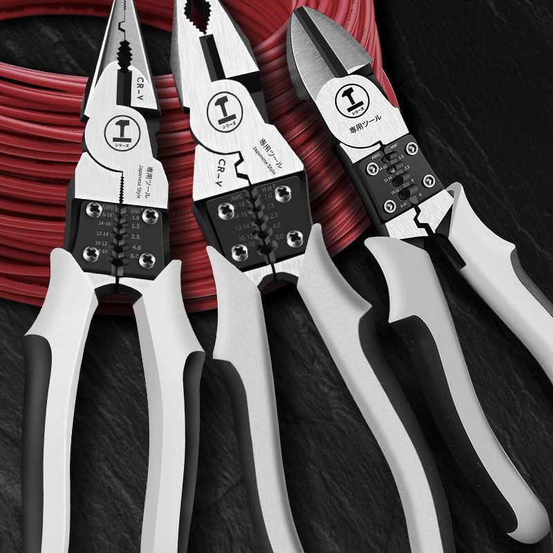 德国钢丝钳尖嘴老虎钳子小手工多功能6寸万用电工工具大全工业级