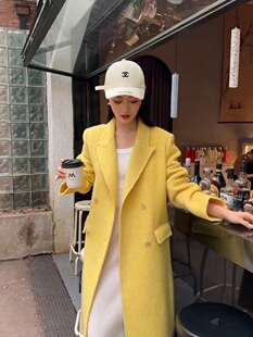 2024双面羊绒大衣女长款韩版修身显瘦长毛时尚高级感羊毛呢外套