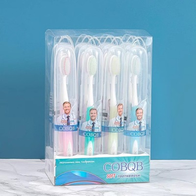 出口美国人COBOB可贝尔二代软毛护龈净齿牙刷成人升级12支家庭装