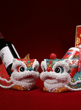 创意醒狮摆件酒架客厅电视柜酒柜旺宅装饰品工艺品乔迁新居礼物