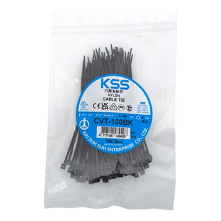 KSS自锁式扎带CVT-100B小号黑色扎线带1.95*100mm进口塑料扎带