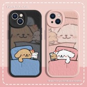 适用苹果17手机壳15pro可爱狗狗iPhone16秀恩爱14promax情侣13一对11油画风12mini硅胶17air 6趣味plus