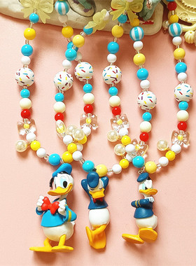 度假唐老鸭手作糖果珠子中古项链