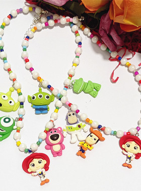 胡迪巴斯光年大眼仔草莓熊项链女