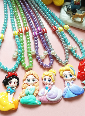 原创美人鱼灰姑娘仿玻璃珍珠项链