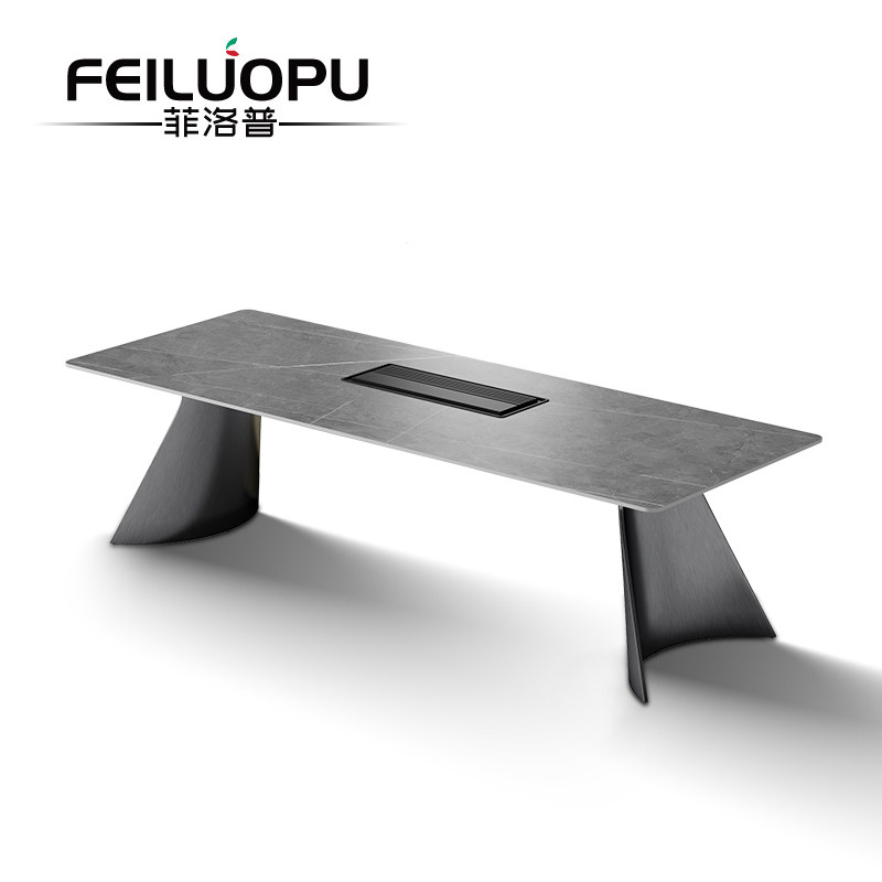 轻奢岩板大板茶桌意式极简办公室茶桌椅组合简约现代茶台茶具套装