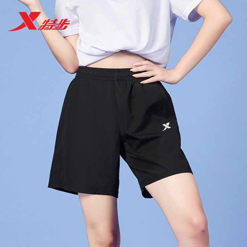 特步运动短裤女2026夏季宽松速干薄款大码透气黑色裤子女士五分裤,运动服/休闲服装,运动中长裤／短裤,淘宝优惠券,粉丝福利购,淘宝优惠卷