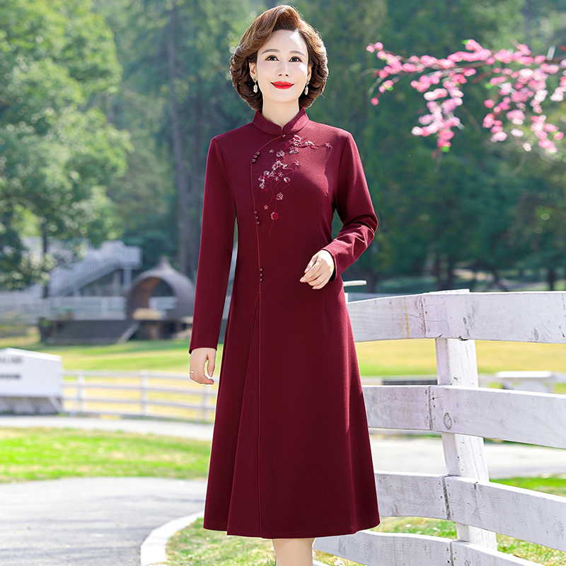 连衣裙妈妈秋装结婚礼服新款高贵