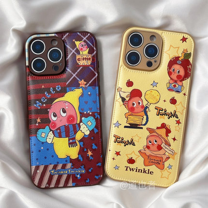 皮纹拼接星星人oppoReno15手机壳FindX9/X8S+新款Reno14/13皮质Reno11pro小众可爱7女6硅胶全包防摔10保护套