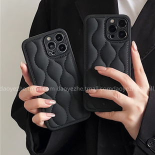 13皮质Reno9防摔10 高级感秋冬黑色羽绒服菱格oppoReno15手机壳FindX9 Reno14 新款 8创意硅胶11pro保护套 X8S