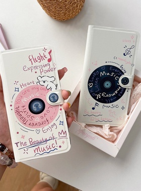 复古CD翻盖皮套oppoReno15手机壳FindX8S+新款Reno14/13创意折叠支架FindX9防摔12/11小众可插卡女10pro全包