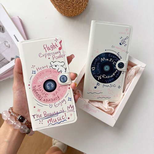 复古CD翻盖皮套oppoReno15手机壳FindX8S+新款Reno14/13创意折叠支架FindX9防摔12/11小众可插卡女10pro全包