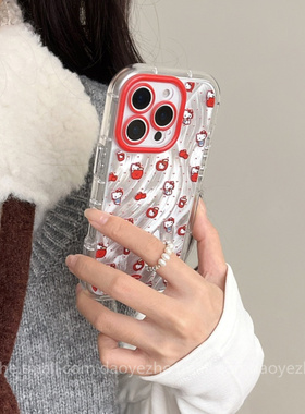 羽纱红色苹果KT猫咪vivoX200手机壳S20男X100新款S19/S17全包X90创意高级感S18小众女款X80硅胶S15防摔S16pro