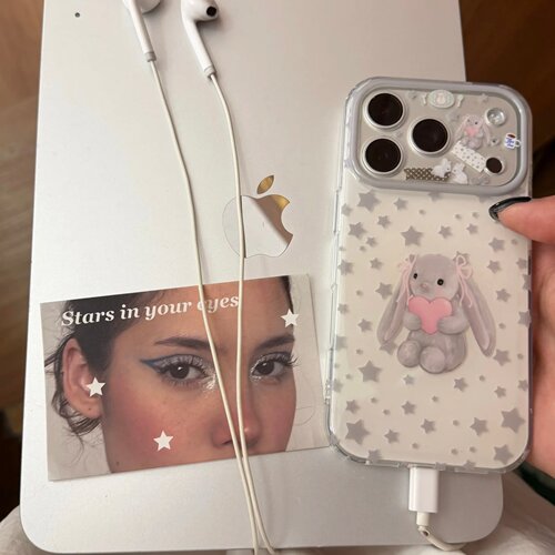 可爱星星兔子适用苹果17/16promax手机壳iPhone15/14pm甜美FindX9/X8大视窗小米17pro硅胶华为pura90/80全包