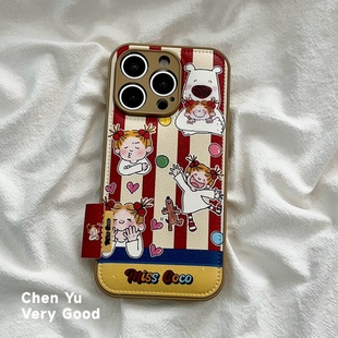 8pro小众可爱Reno7 皮纹COCO酱女孩oppoReno15手机壳FindX8S 13皮质9 Reno14 11硅胶全包防摔10保护套 X9新款