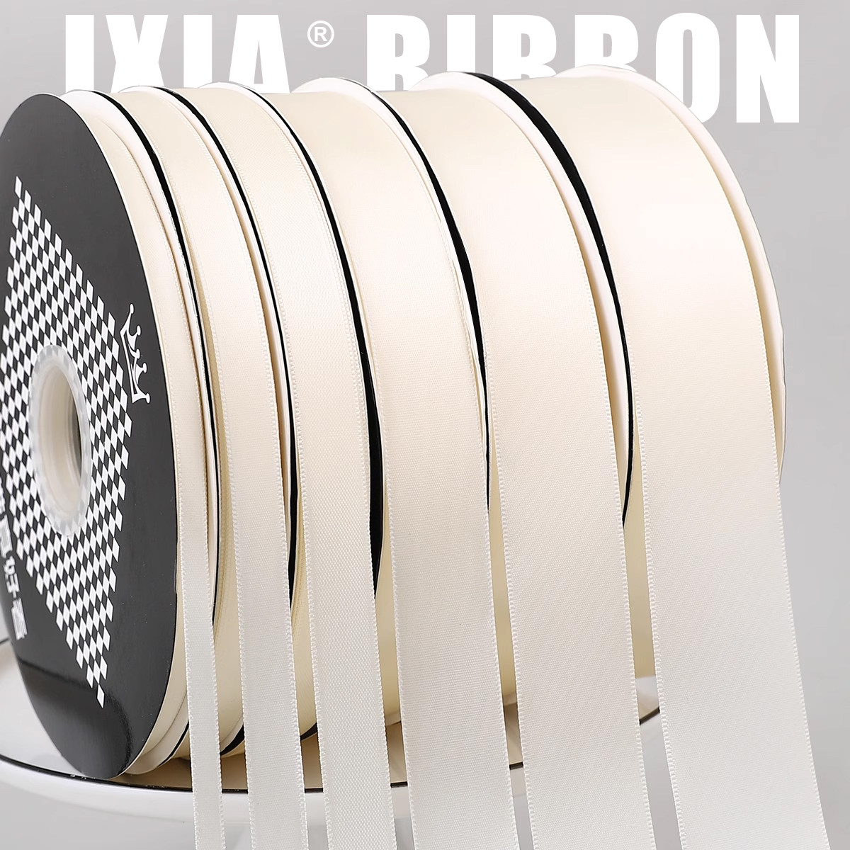 米白色丝带蛋糕装饰大卷加密彩带包装礼盒玫瑰花手工礼品烘焙缎带