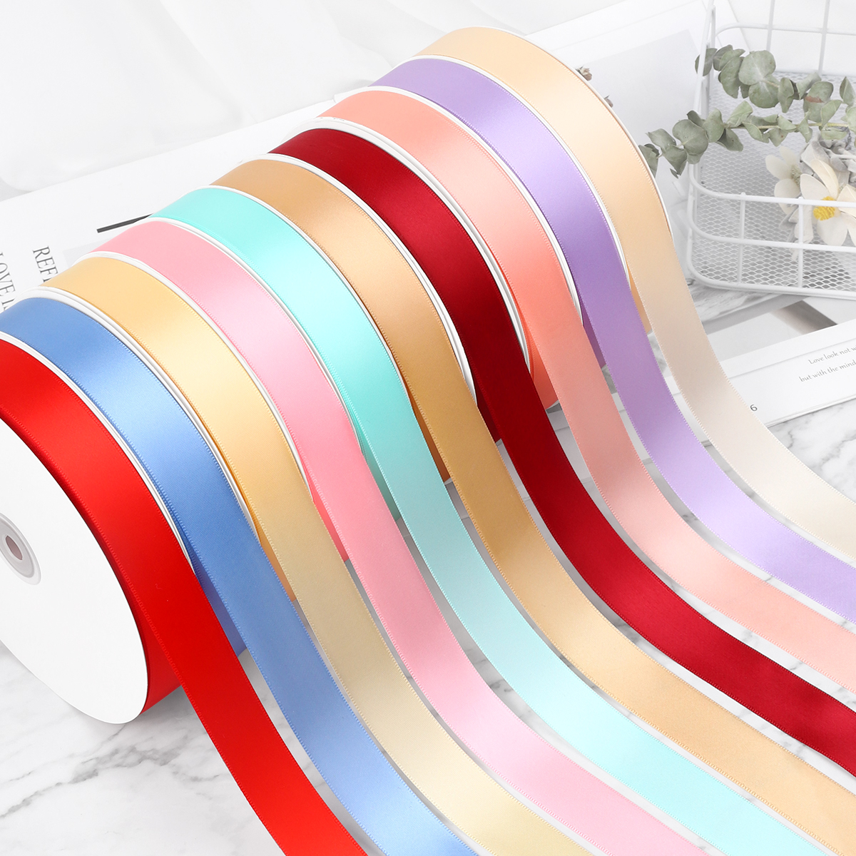 2.5cm纯色彩带100码大盘