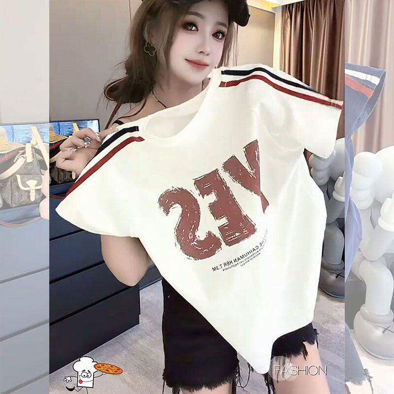 美式宽松时尚t恤短袖女20