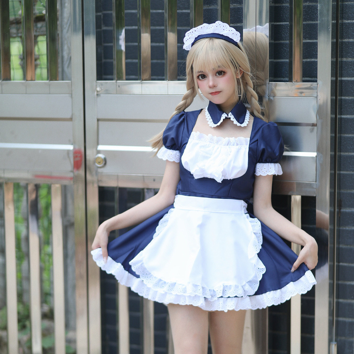 原创秋叶原日系萌女仆服 经典女仆装 COSPLAY演出服 万圣节服装
