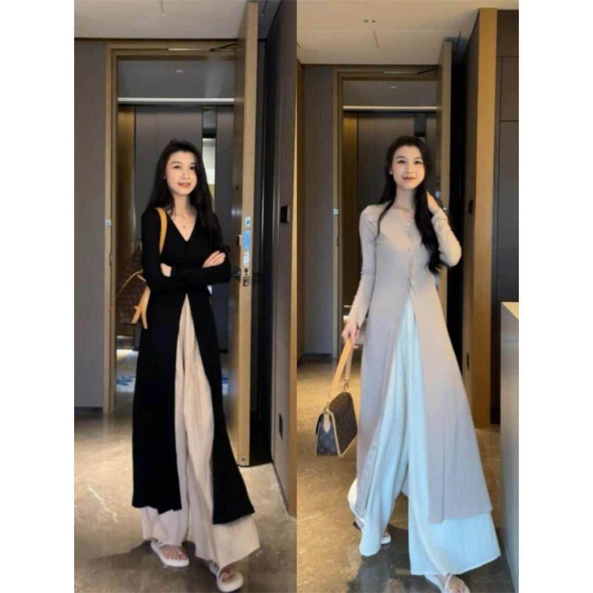 温柔风高级套装女长款防
