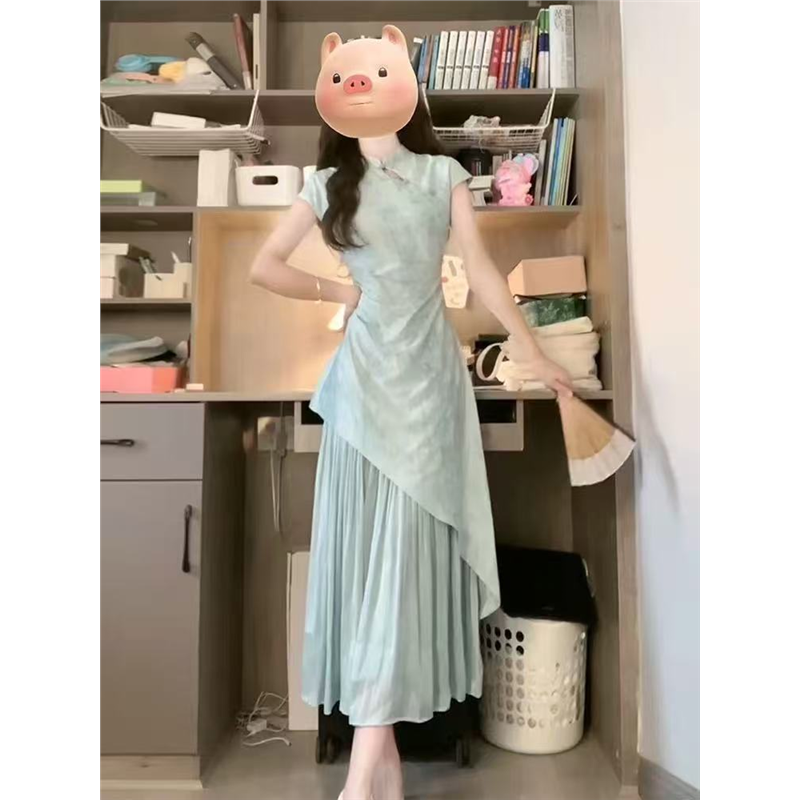 新中式连衣裙女2026夏季新款香云纱改良旗袍裙气质修身国风长裙子