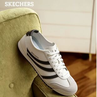 Skechers斯凯奇春季新款女款低帮休闲板鞋复古运动鞋橡胶底小白鞋