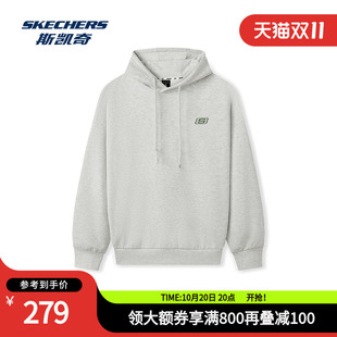 斯凯奇运动服2025年秋冬季 通勤 成人舒适抓绒连帽卫衣情侣上衣时尚