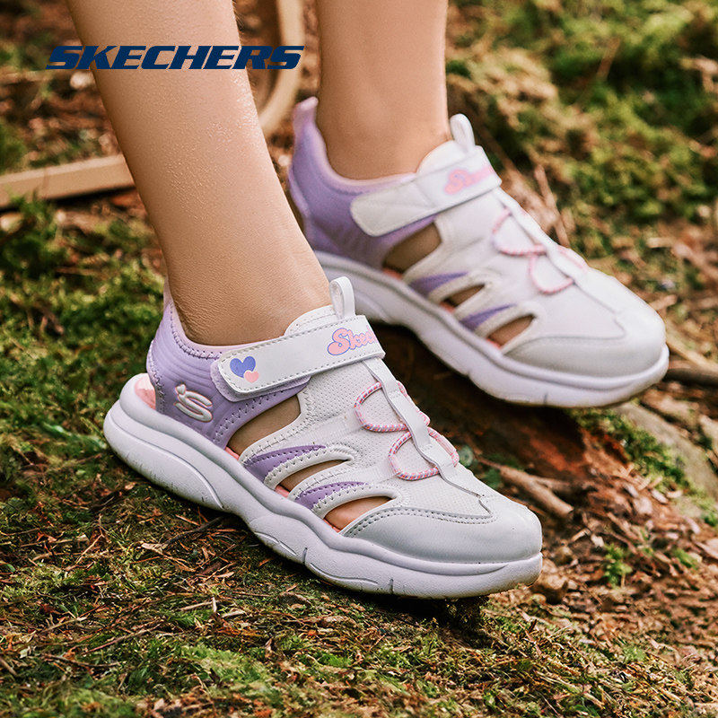 斯凯奇童鞋官网夏季女童凉鞋魔术贴网面潮流设计百搭舒适轻盈透气,童鞋/婴儿鞋/亲子鞋,凉鞋,淘宝优惠券,粉丝福利购,淘宝优惠卷