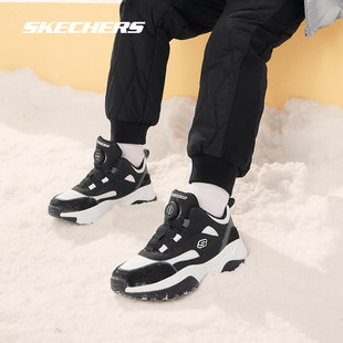 Skechers斯凯奇童鞋秋季男童轻质防滑耐磨旋钮鞋儿童加绒休闲鞋