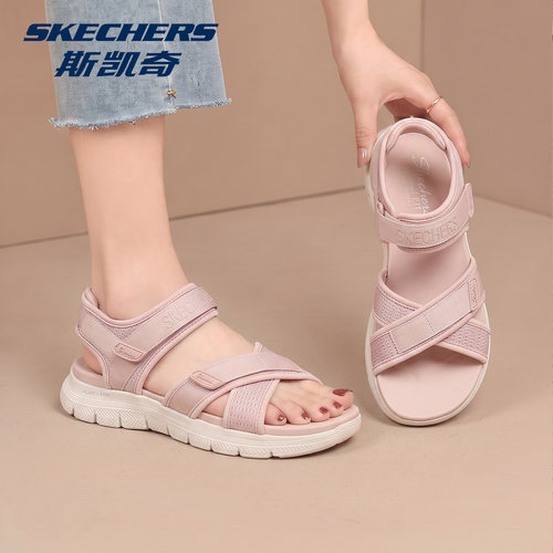 Skechers斯凯奇女鞋复古休闲鞋露趾凉鞋舒适透气户外涉水沙滩鞋