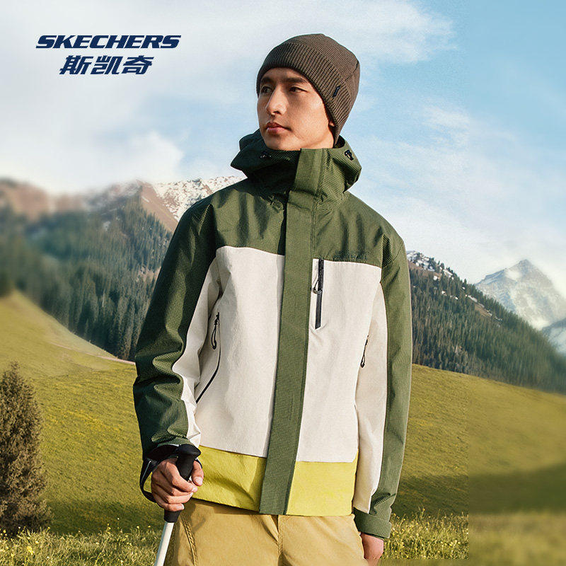 Skechers斯凯奇户外冲锋衣男女春夏款科技三合一防水透湿防风保暖