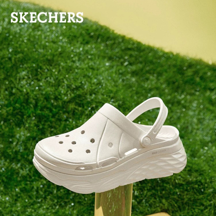 成毅同款丨Skechers斯凯奇女鞋海豚泡泡鞋轻质厚底增高百搭凉拖鞋图片