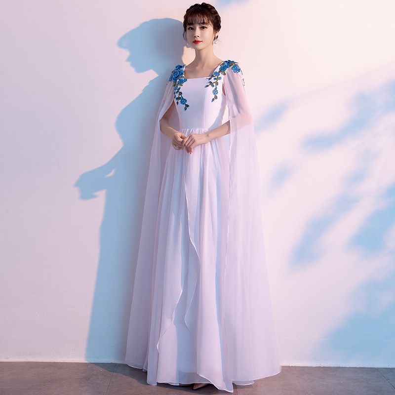 速发琵琶二胡演奏服装成人大合唱演出服长裙舞台古筝表演服艺考礼